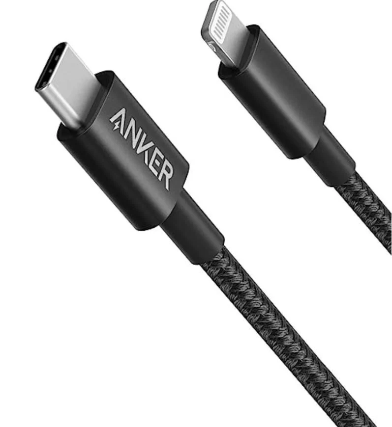 Anker USB-C to Lightning Cable (6ft/1.8m, New Nylon ) Black