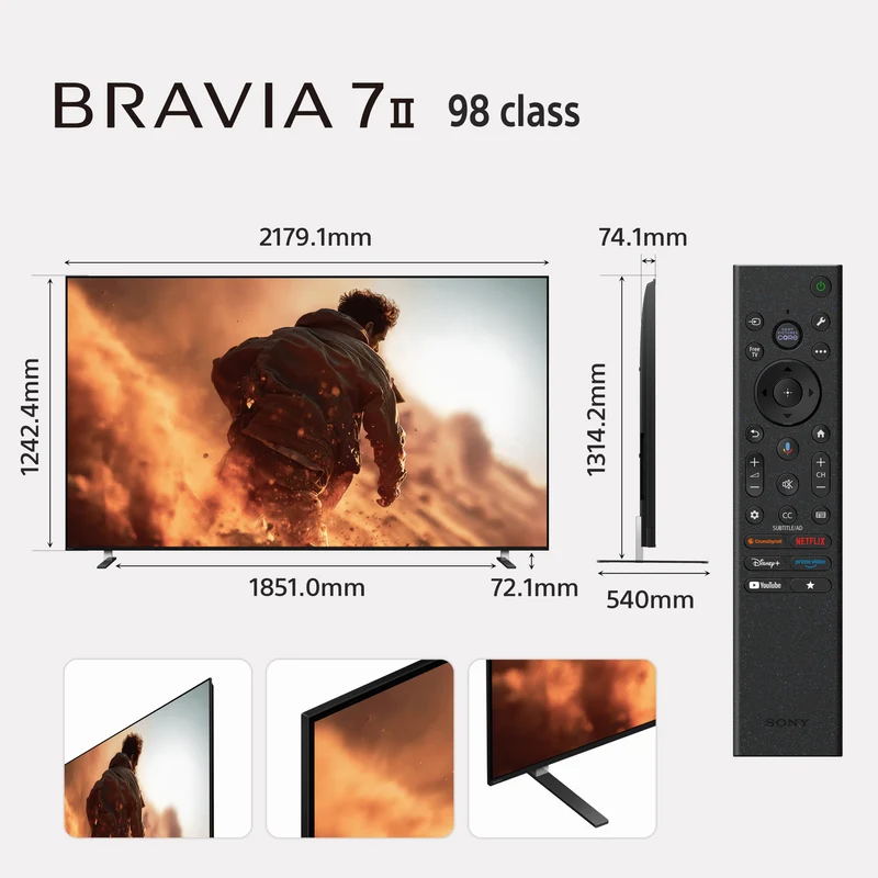 Sony 98" BRAVIA 7 II True RGB 4K AI Google TV with Gemini 2026