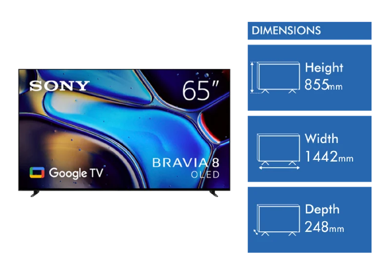 Sony 65" BRAVIA 8 4K OLED Google TV 24