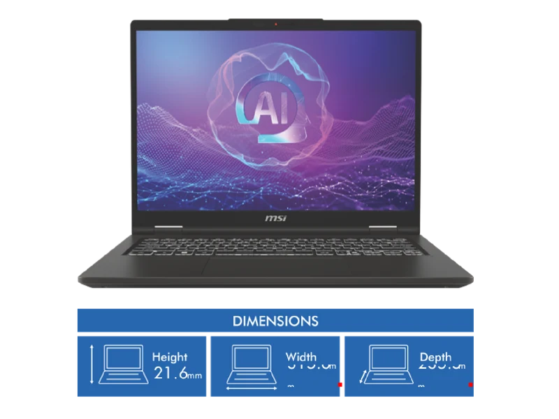 MSI Venture A14 AI+ 14" 2.8K OLED Ryzen AI 5 16GB 512GB Laptop