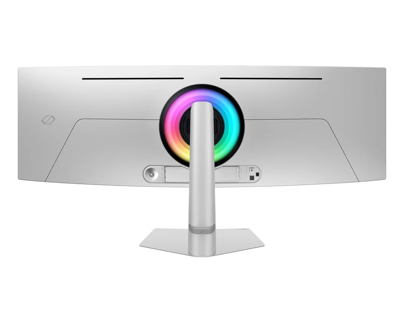 Samsung The G9 G932 Odyssey 49-inch OLED gaming monitor features Dual QHD resolution and a 240Hz refresh rate.