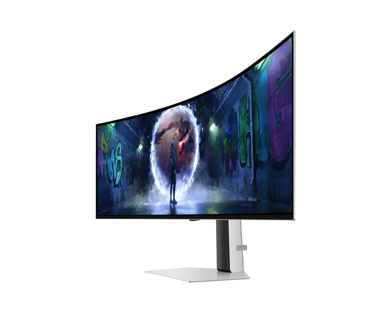 Samsung The G9 G932 Odyssey 49-inch OLED gaming monitor features Dual QHD resolution and a 240Hz refresh rate.