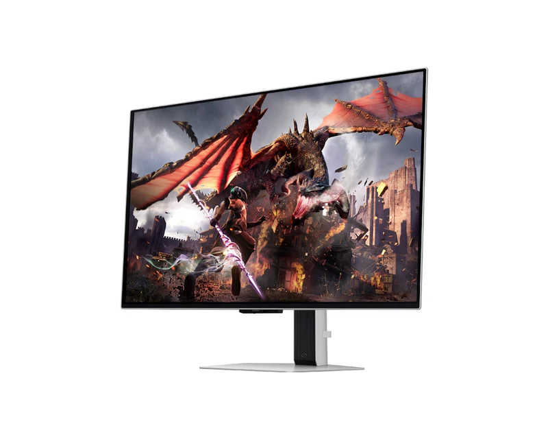 Samsung The G80SD 32-inch UHD OLED gaming monitor features smart features and a 240Hz refresh rate.
