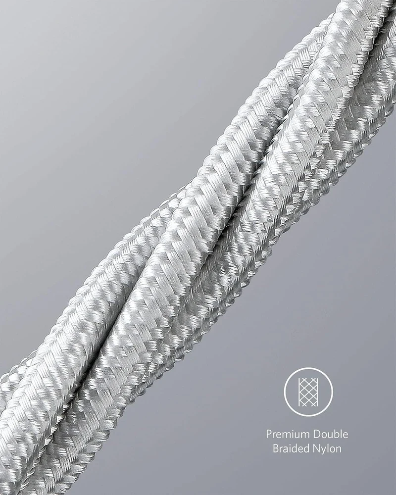 Anker USB-C to USb-C Cable (10ft/3m, 100W, Braided) Silver
