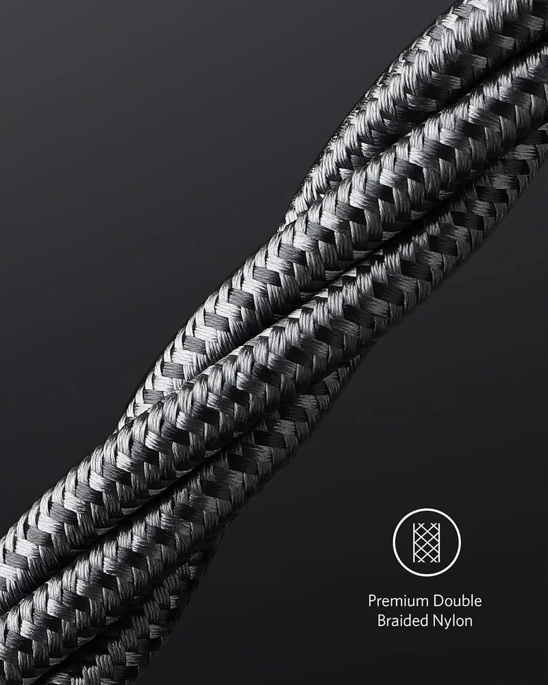 Anker USB-C to USb-C Cable (10ft/3m, 100W, Braided) Black