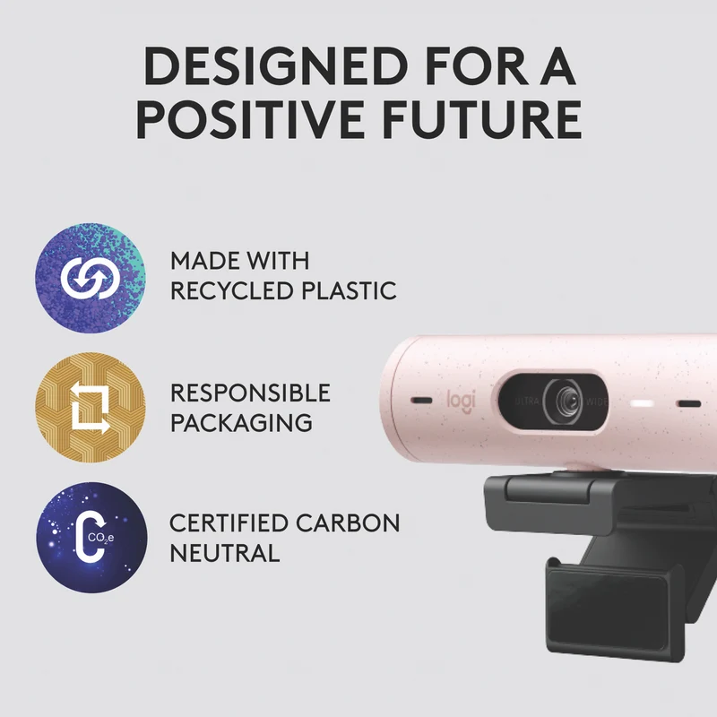 Logitech BRIO 500 Full HD 1080p webcam (Rose)