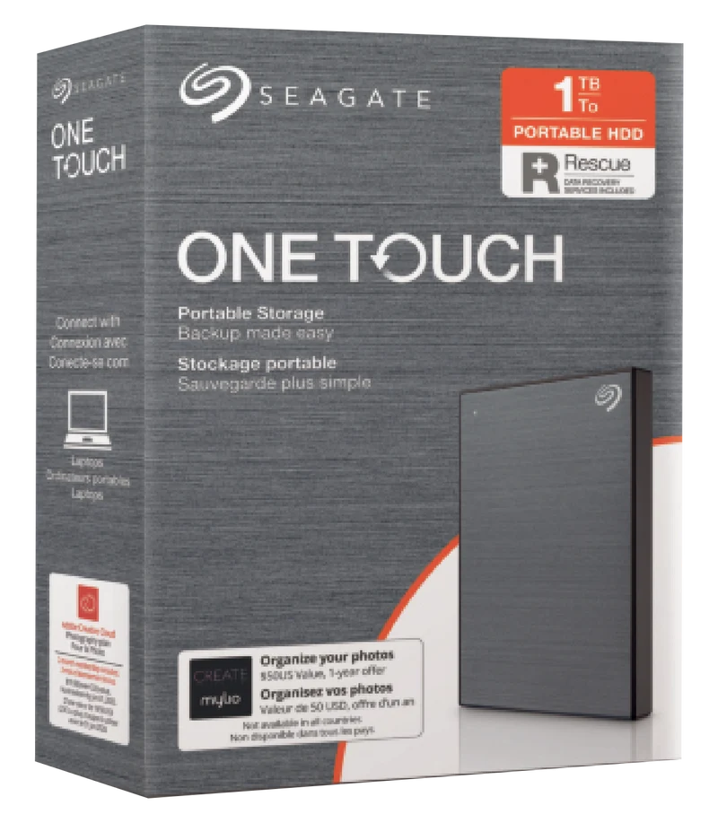 Seagate 1TB One Touch Portable HardDrive (Grey)