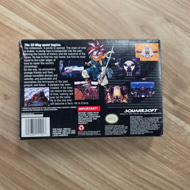 Chrono Trigger Complete + Rare Reg Card - Nintendo SNES