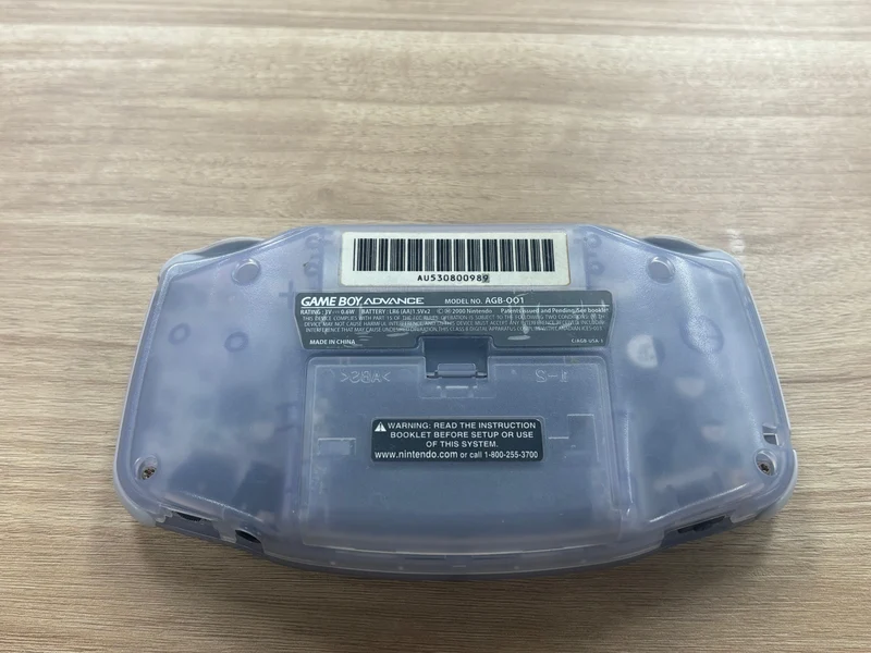 Nintendo Game Boy Advance Clear Glacier Handheld Console (With Box and Manual)