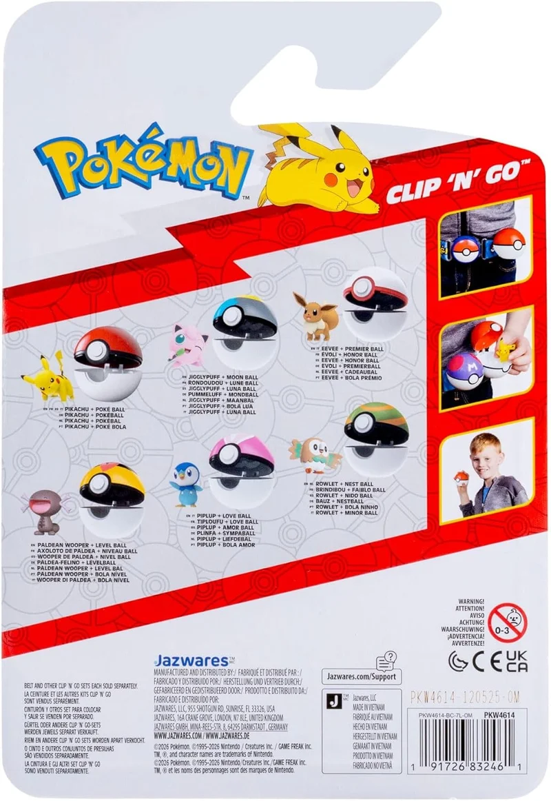 Pokémon Clip 'N' Go Poké Ball & Figure Sets Jazwares