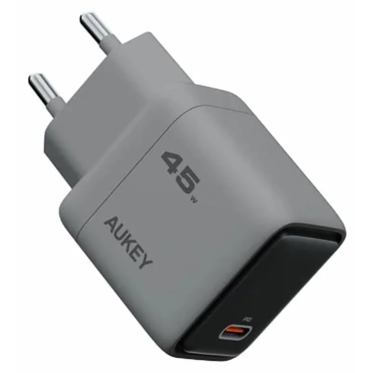 AUKEY Comet USB-C Adapter, 45 Watt, Grey - PA-C2-GY