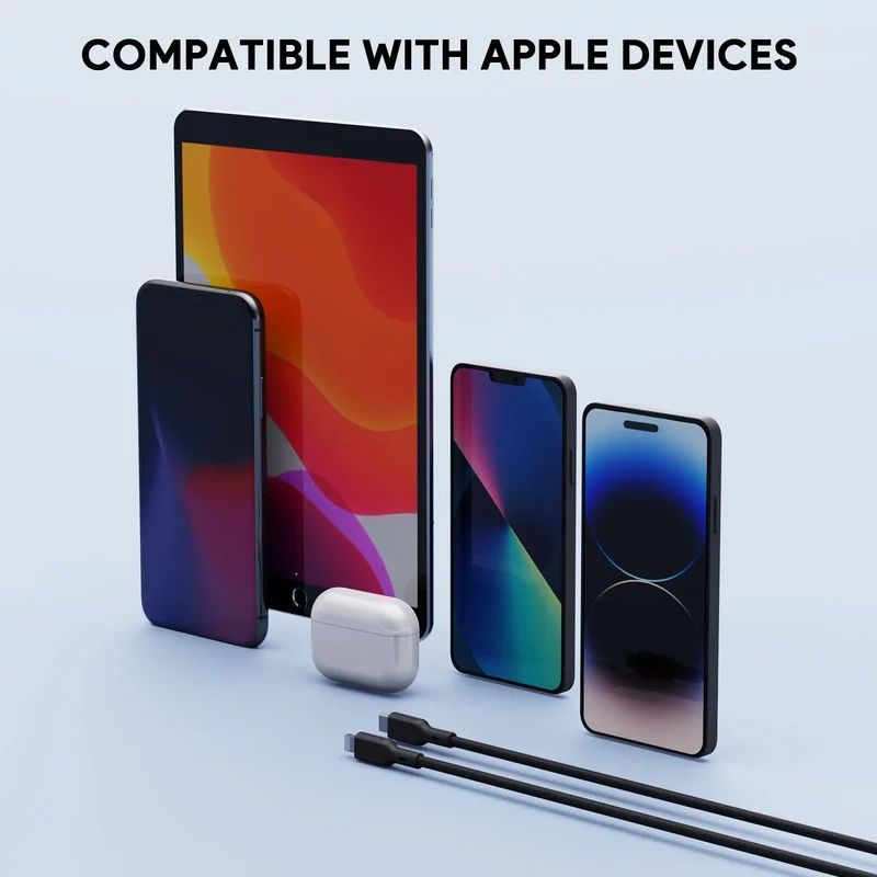 AUKEY Circlet CL USB-C to Lightning Cable, 1 Meter, Black - CB-NCL1-BK
