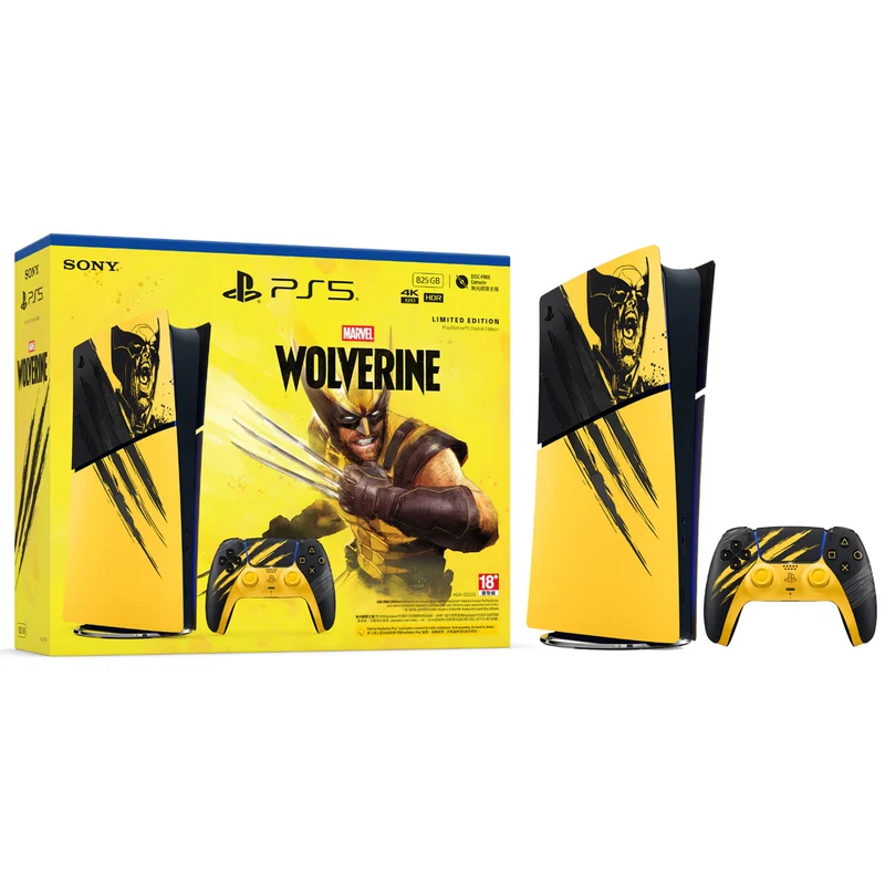 Sony PlayStation 5 Slim Digital Edition Marvel’s Wolverine Battle Yellow Limited Edition Bundle with 15 Months Warranty by Sony Singapore
