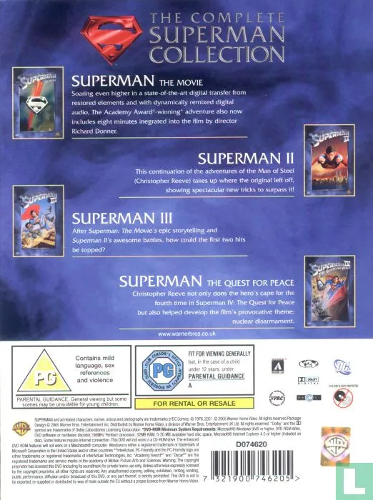The Complete Superman Collection – DVD Superhero Action Christopher Reeve Warner Bros Box Set