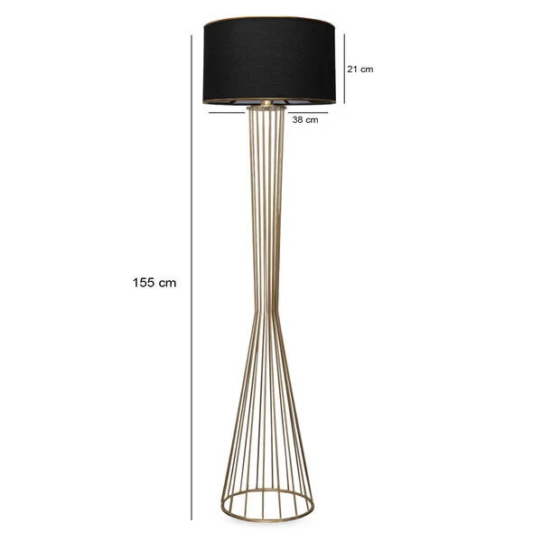 Opviq Floor Lamp, Gold, Black