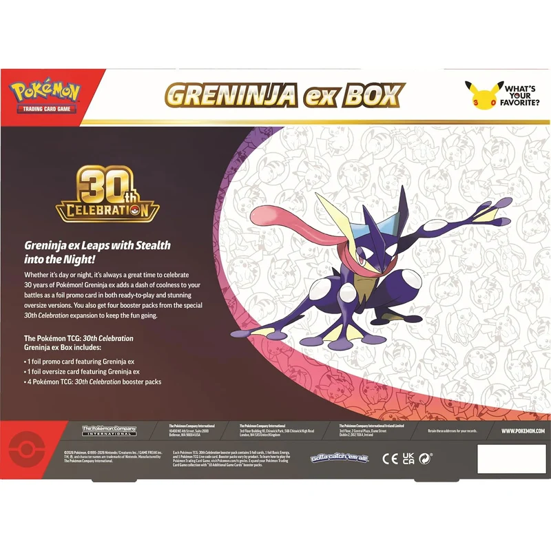 Pokemon TCG 30th Celebration Greninja ex Box