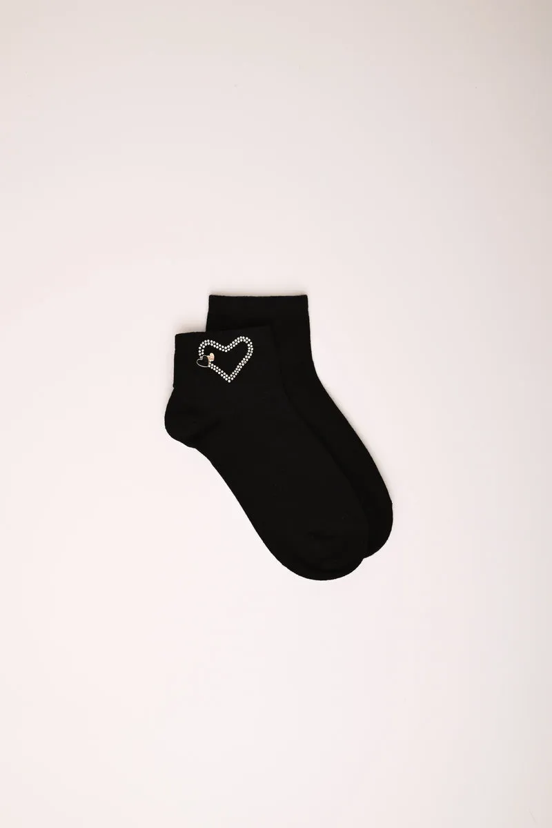 Set di due paia di calzini con fiocchi e cuore