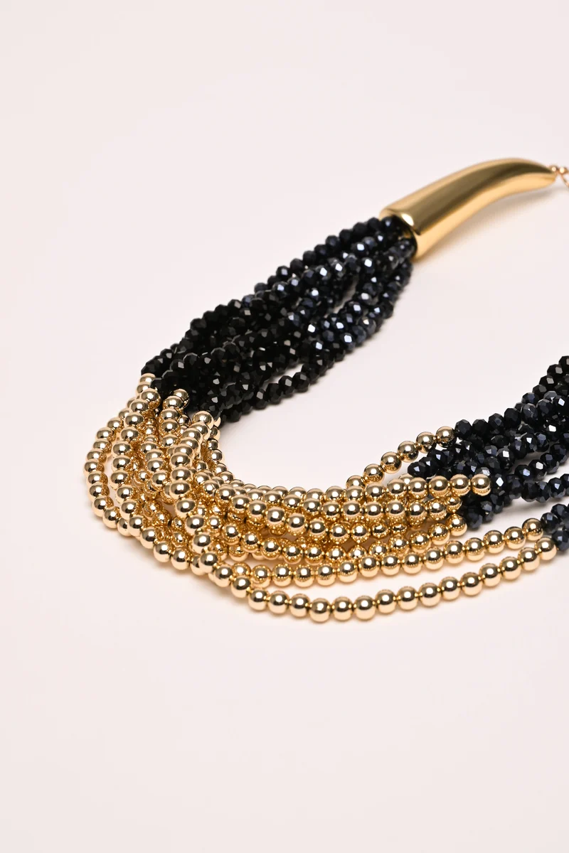 Collana multifili con perline