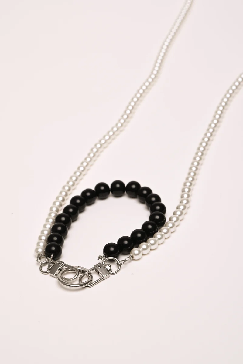 Collana porta-badge con perline
