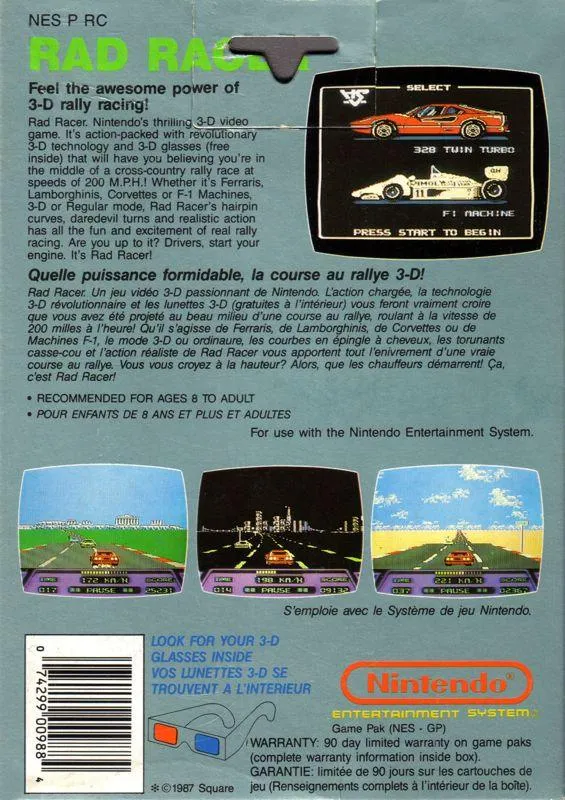Rad Racer [5 Screw] - (Complete) (NES)