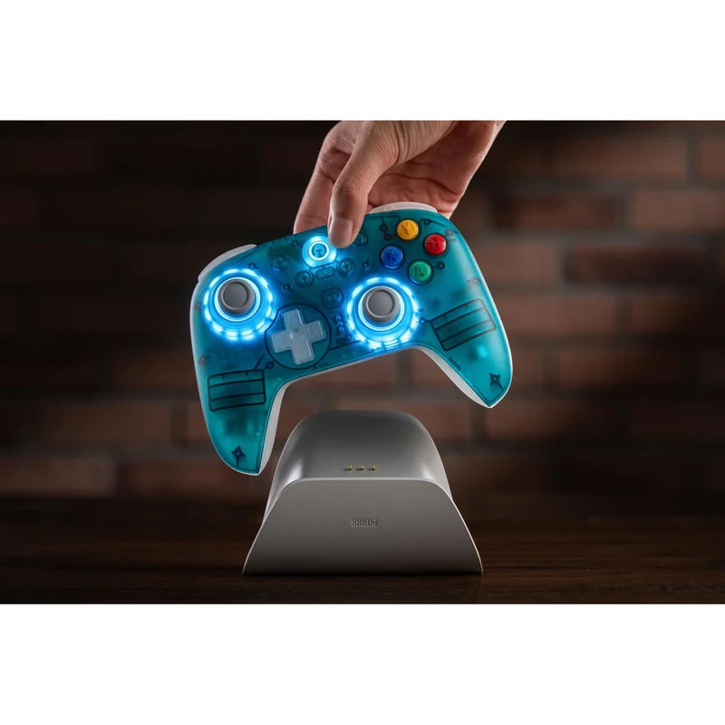 8BitDo Ultimate 2 Wireless Controller [Clear Blue] with Charging Dock for [Windows / Android]
