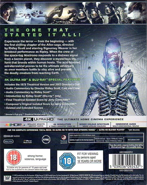 Alien 4K Ultra HD Sci Fi Horror Movie