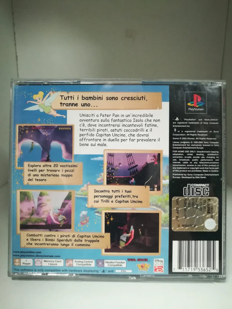 DISNEY PETER PAN-L'AVVENTURA NELL'ISOLA CHE NON C'E PS1 (usato garantito)