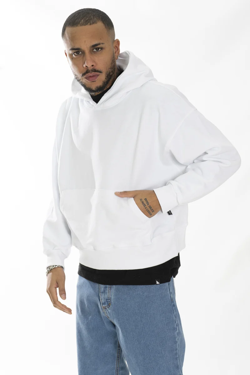 Felpa Uomo Tinta Unita Boxy Fit Con Cappuccio Art. Fe150