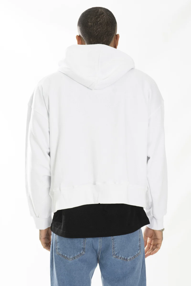 Felpa Uomo Tinta Unita Boxy Fit Con Cappuccio Art. Fe150