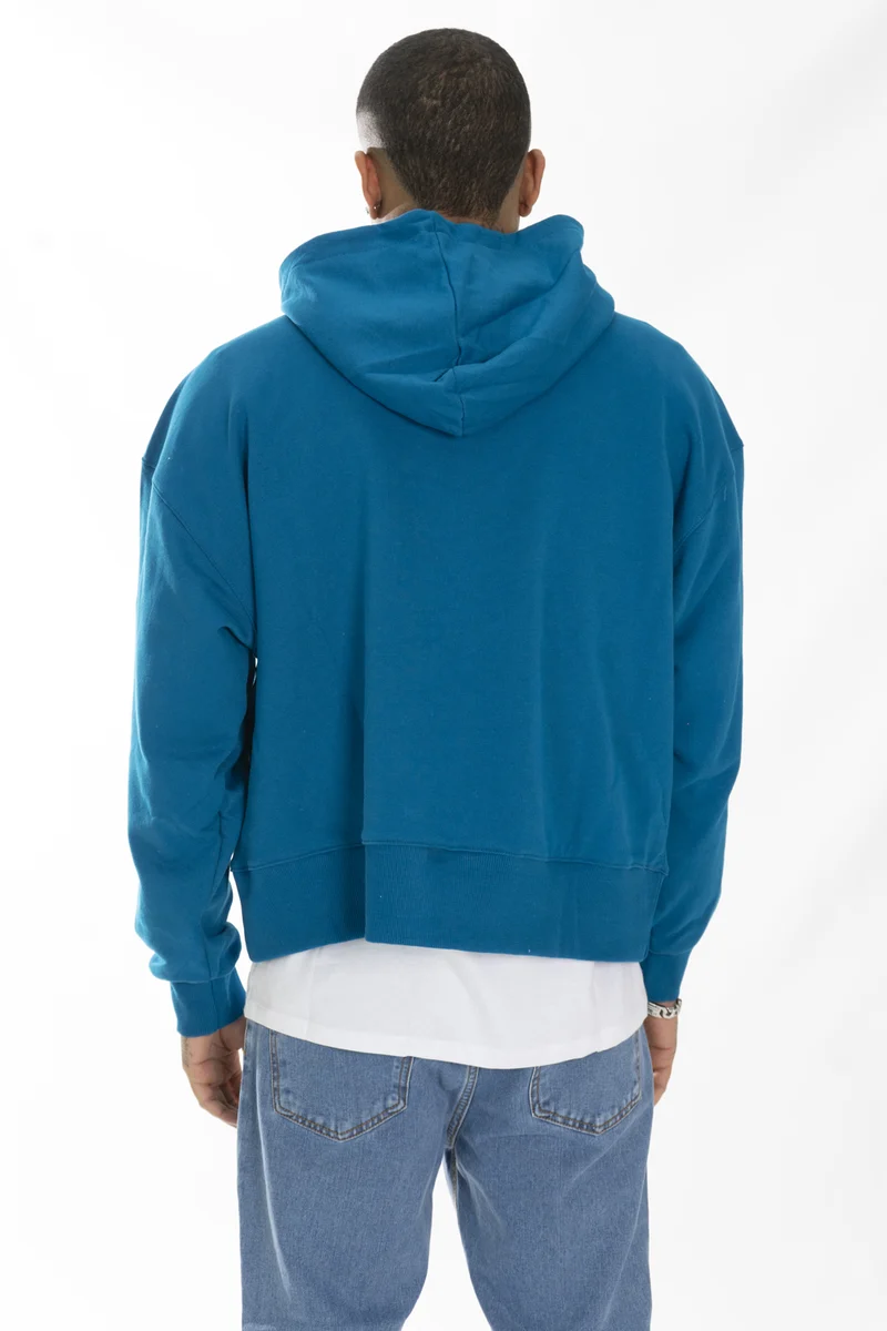 Felpa Uomo Tinta Unita Boxy Fit Con Cappuccio Art. Fe150