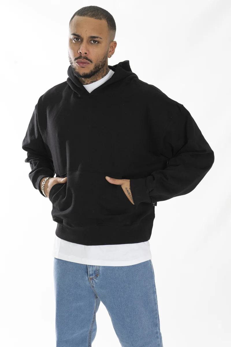 Felpa Uomo Tinta Unita Boxy Fit Con Cappuccio Art. Fe150