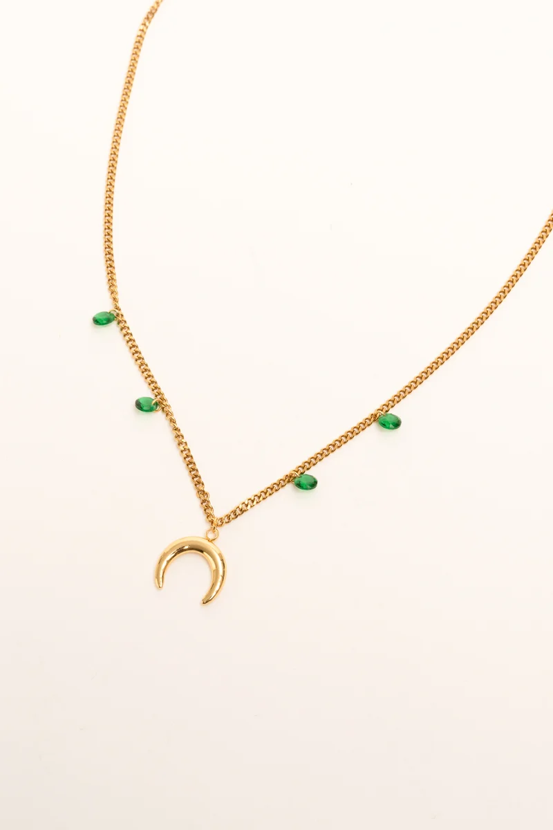Collana con pendente a mezzaluna oro