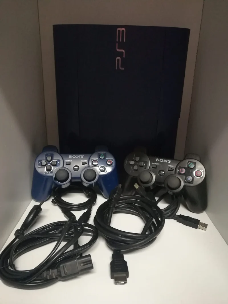 CONSOL PS3 SUPER SLIM BLU 60 GB (usato garantito)(con 2 controller)(senza scatola)