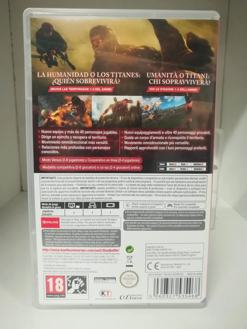 A.O.T. 2: FINAL BATTLE NINTANDO SWITCH (usato garantito)