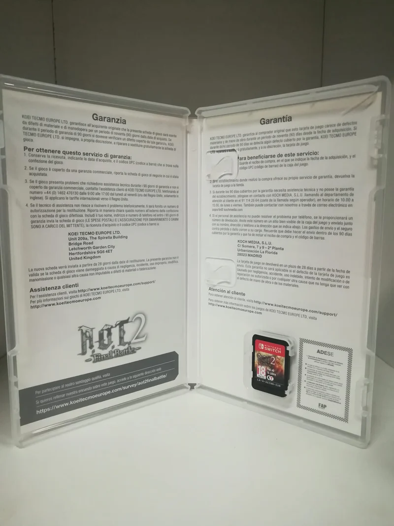 A.O.T. 2: FINAL BATTLE NINTANDO SWITCH (usato garantito)