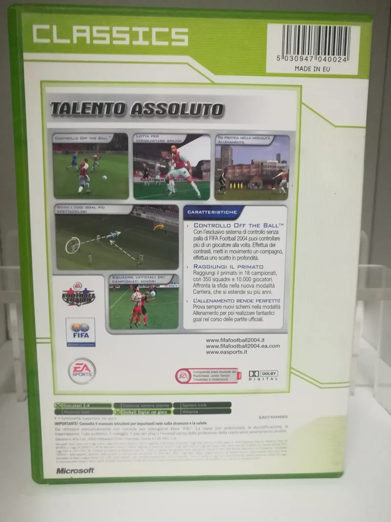 FIFA FOOTBALL 2004 XBOX (versione italiano-usato garantito)