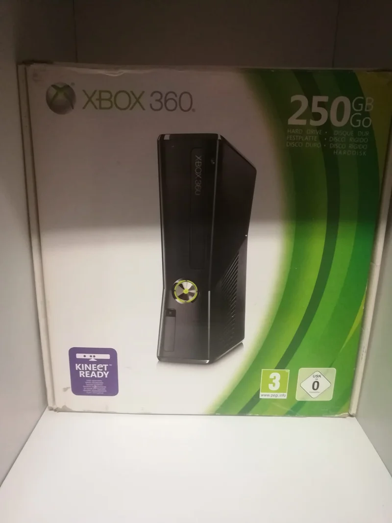 XBOX 360 SLIM NERO OPACO 250 GB/GO (usato garantito)(completa di tutto)