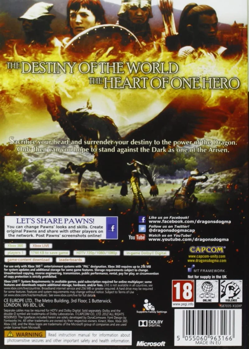 DRAGON'S DOGMA XBOX 360 (usato garantito)(versione inglese)