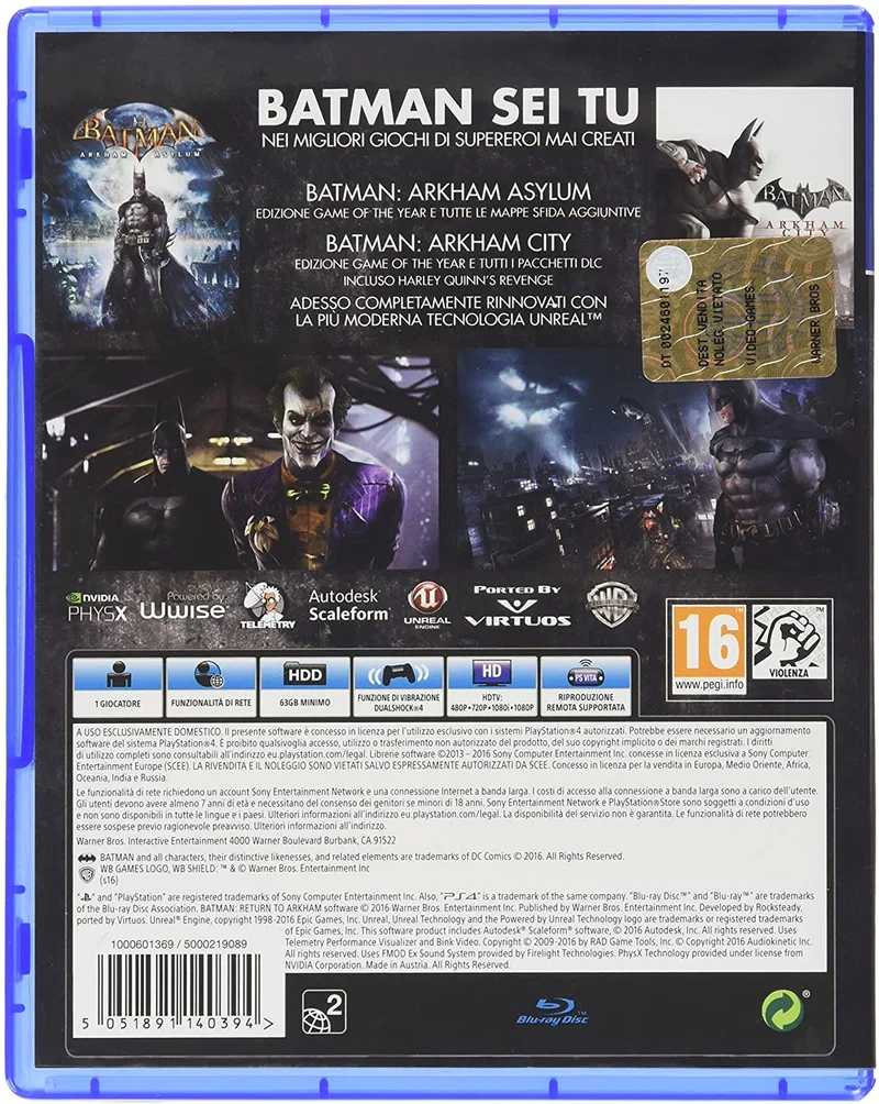BATMAN RETURN TO ARKHAM PS4 (usato garantito)(versione italiana)