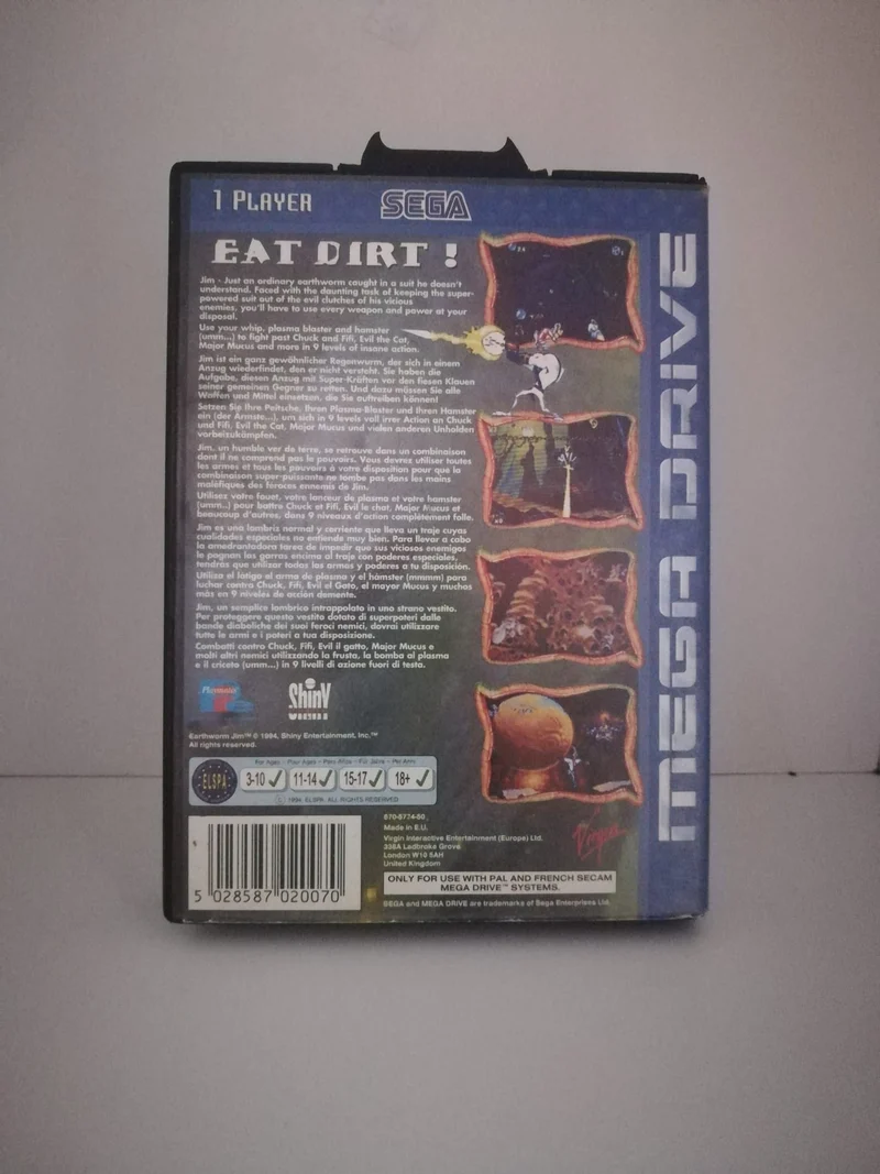 EARTH WORM JIM MEGA DRIVE (usato garantito)(da collezione)(come nuovo)
