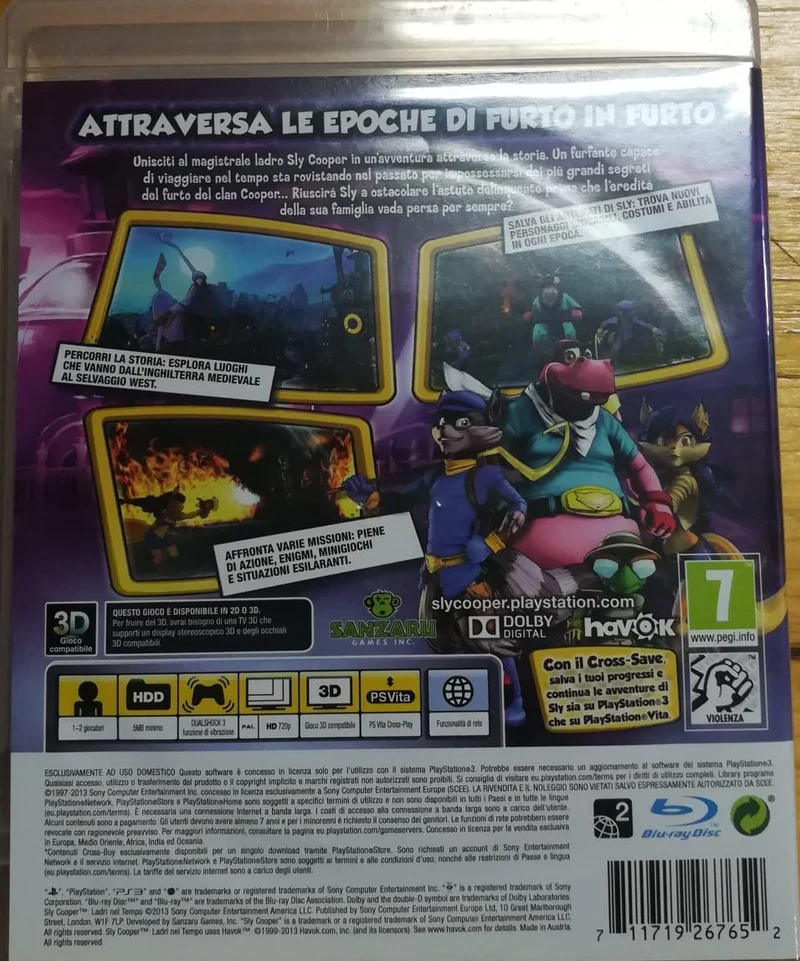 Sly Cooper Ladri Nel Tempo Playstation 3 Edizione Italiana