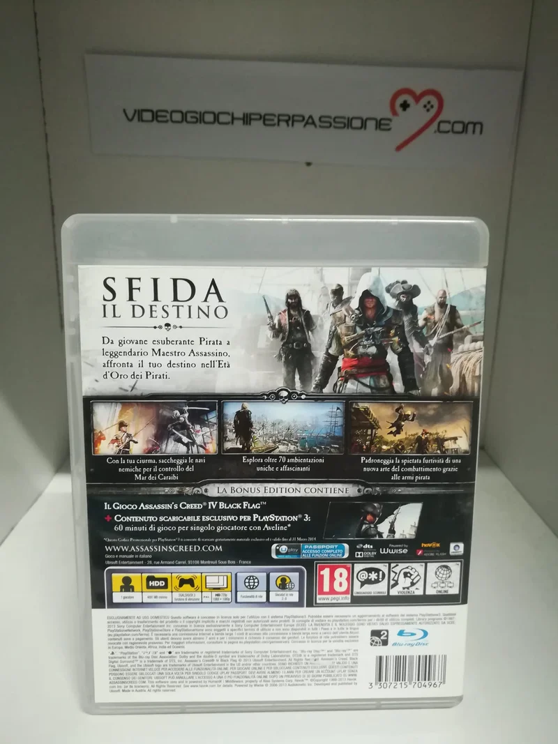 ASSASSIN'S CREED IV BLACK FLAG PS3 (usato garantito)(versione italiana)