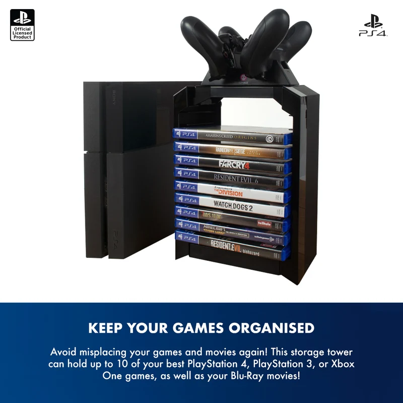 Torre di giochi ufficiale Sony PlayStation 4 / PS4 e caricatore doppio