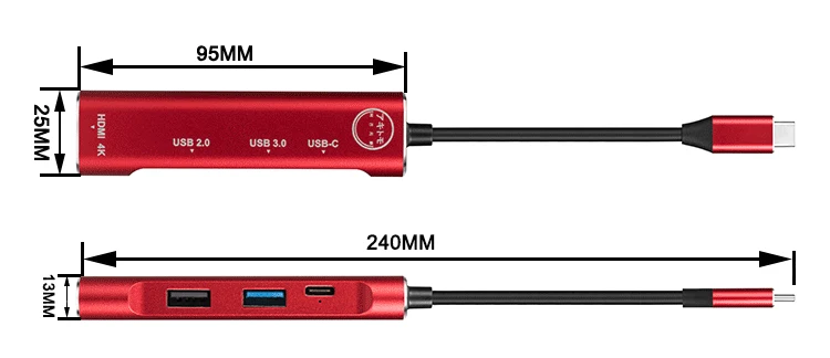 Akitomo USB Type C 4 in 1 Multifunction Hub 4 Ports