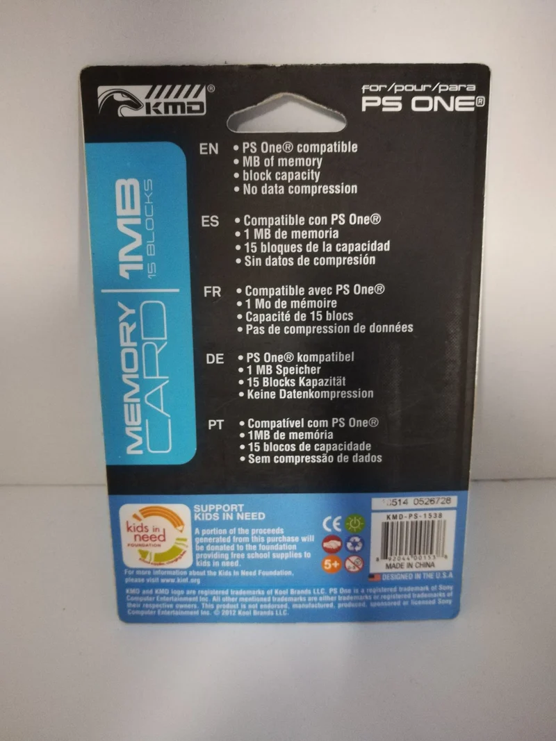 MEMORY CARD PS ONE 1MB/15 BLOCKS