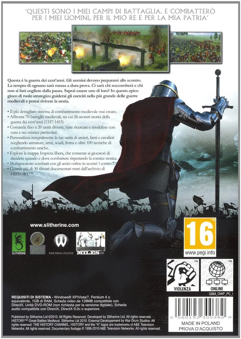 HISTORY GREAT BATTLES MEDIEVAL PC EDIZIONE ITALIANA
