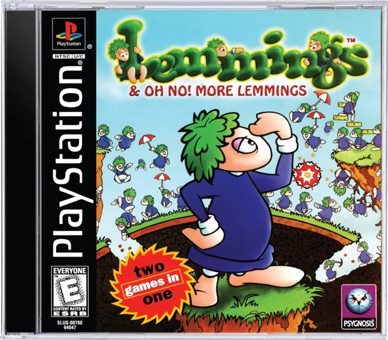Lemmings and Oh No More Lemmings - Sony PlayStation 1 (PS1)