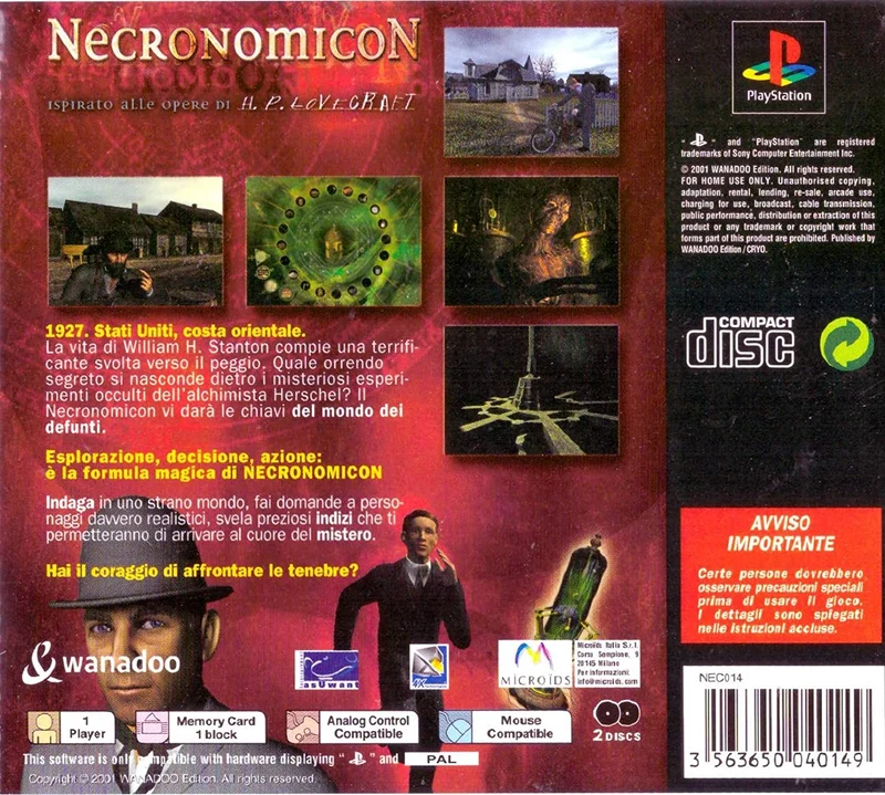 NECRONOMICON PS1 (versione italiana)(manca il manuale)(usato garantito)