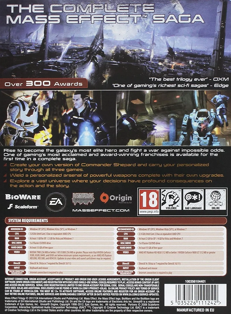MASS EFFECT TRILOGY PC (versione inglese)