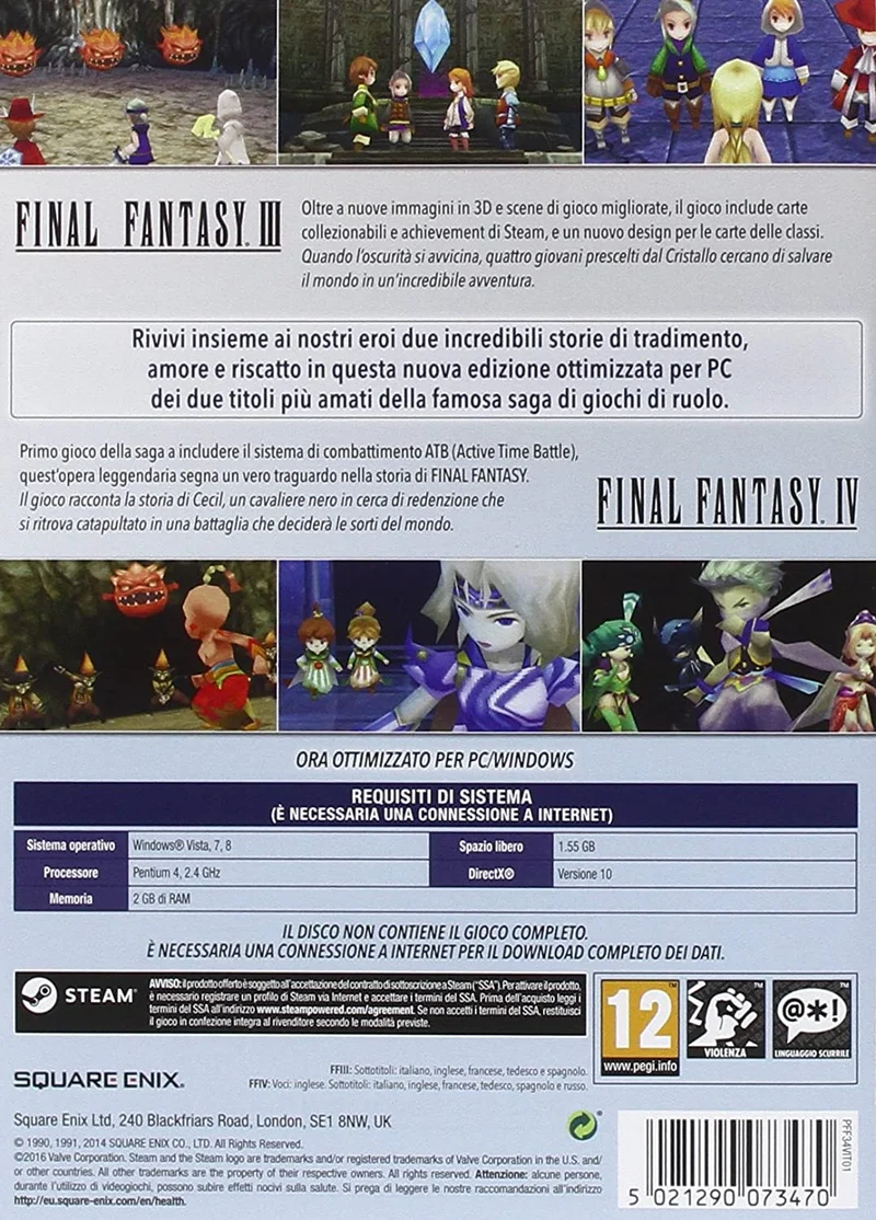 FINAL FANTASY III/ FINAL FANTASY IV -DOUBLE PACK EDITION PC (versione italiana)